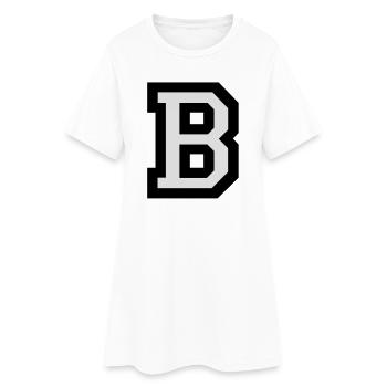 Buchstabe B - Frauen T-Shirt-Kleid - Weiß - Vorne