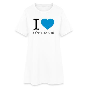 I LOVE COTE D’AZUR France Frankreich - Robe T-shirt Femme - blanc - Devant