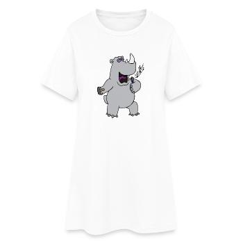 drôles animaux plantes fruits légumes motifs enfants - Robe T-shirt Femme - blanc - Devant