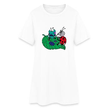 drôles animaux plantes fruits légumes motifs enfants - Robe T-shirt Femme - blanc - Devant