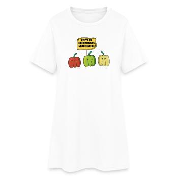STOPPT die Diskrimierung grüner Paprika - Frauen T-Shirt-Kleid - Weiß - Vorne