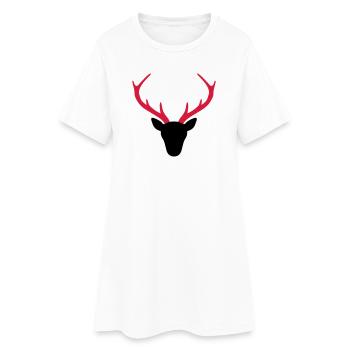 Cadeau de chasseur de bois de cerf - Robe T-shirt Femme - blanc - Devant