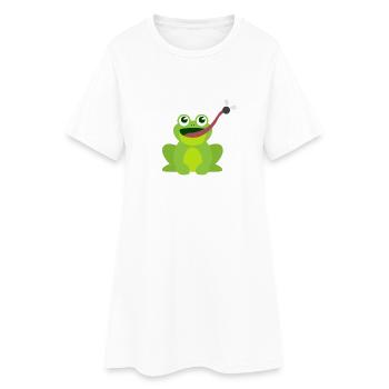 drôle motif animal kids shirt grenouille attrape mouche - Robe T-shirt Femme - blanc - Devant