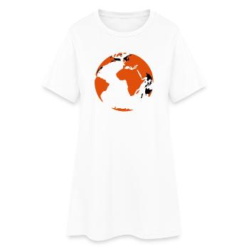 erdball - Women’s T-Shirt Dress - white - Front