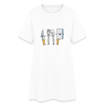 Enfant motif danse coutellerie couverts de la chemise des enfants - Robe T-shirt Femme - blanc - Devant
