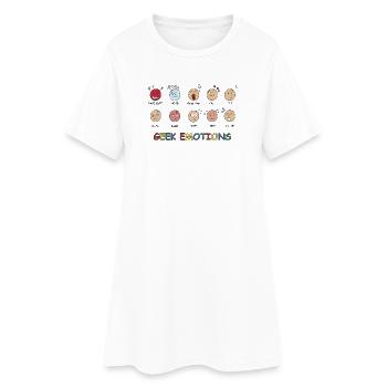 GEEK EMOTIONS - Texte NOIR - Robe T-shirt Femme - blanc - Devant
