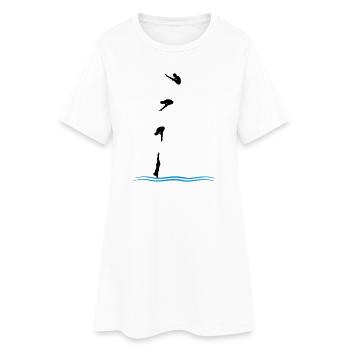 Saut de tour - Robe T-shirt Femme - blanc - Devant