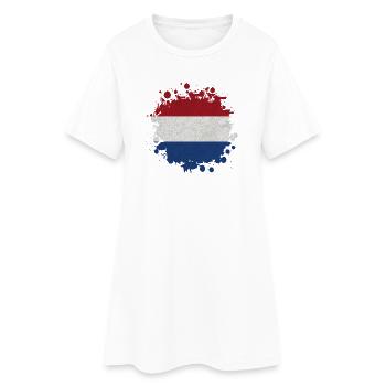 Pays-Bas Tache / Cadeau drapeau Holland - Robe T-shirt Femme - blanc - Devant