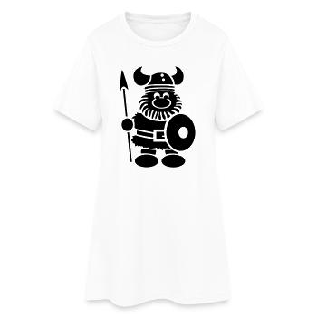 Lustiger kleiner Wikinger Krieger - Frauen T-Shirt-Kleid - Weiß - Vorne