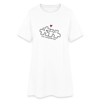 Amour relation couple - Robe T-shirt Femme - blanc - Devant