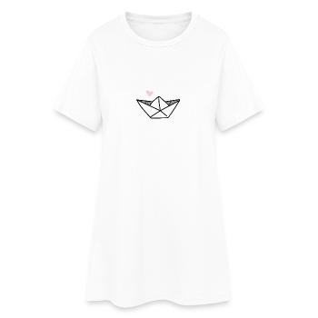Origami Segeln Boot - Frauen T-Shirt-Kleid - Weiß - Vorne