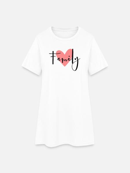 Famille coeur idée cadeau parents enfant amour - Robe T-shirt Femme - blanc