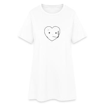Rauchen Zigarette Herz Liebe - Frauen T-Shirt-Kleid - Weiß - Vorne