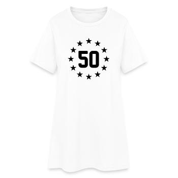 50 ans - Robe T-shirt Femme - blanc - Devant