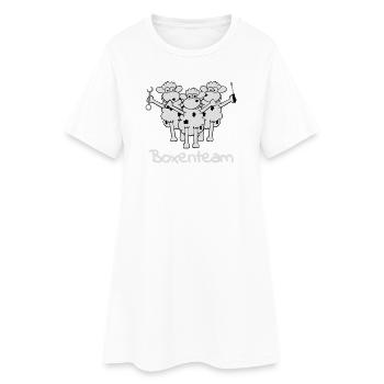 boxenteam_text_w_3f - Frauen T-Shirt-Kleid - Weiß - Vorne
