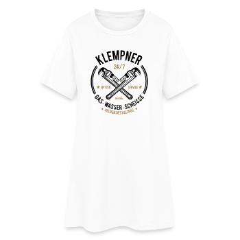 Klempner - Gas, Wasser, Scheiße - Frauen T-Shirt-Kleid - Weiß - Vorne