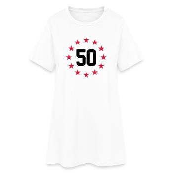 50 ans - Robe T-shirt Femme - blanc - Devant