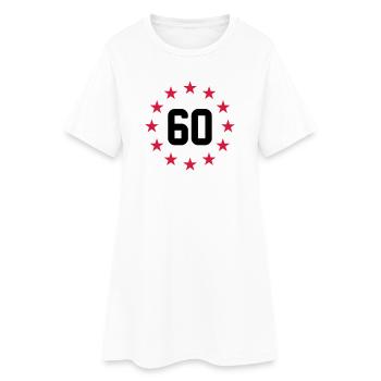 60 ans - Robe T-shirt Femme - blanc - Devant
