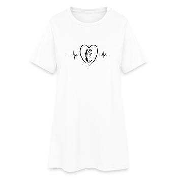 Pferd - Frauen T-Shirt-Kleid - Weiß - Vorne