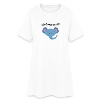 Chemise Enfant Tête d’Eléphant Bleu - Robe T-shirt Femme - blanc - Devant