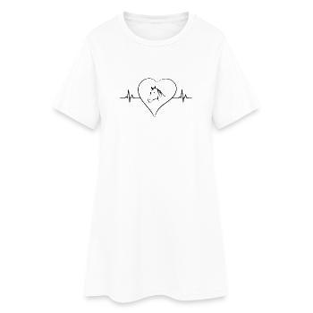 cheval - Robe T-shirt Femme - blanc - Devant