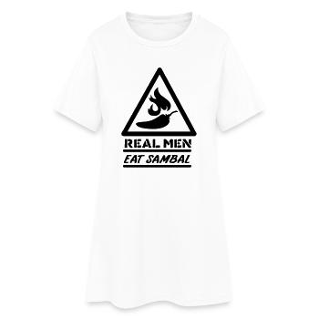 Les vrais hommes mangent le sambal - Robe T-shirt Femme - blanc - Devant