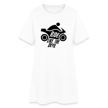 Cadeau motard moto motocycliste - Robe T-shirt Femme - blanc - Devant