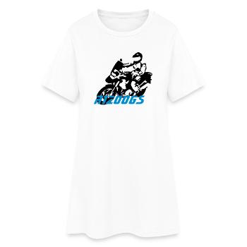 BIKER1200 - Frauen T-Shirt-Kleid - Weiß - Vorne