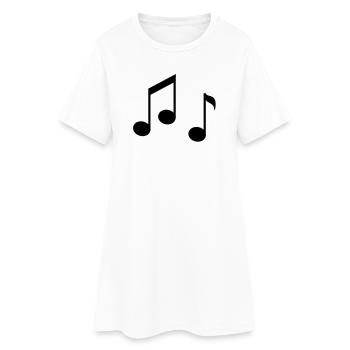 Abstrakte Noten in Pastellfarben - Frauen T-Shirt-Kleid - Weiß - Vorne