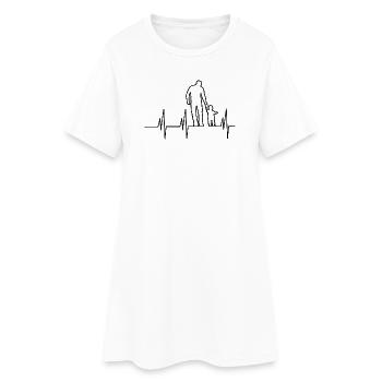 Vater und Sohn Heartbeat - Frauen T-Shirt-Kleid - Weiß - Vorne