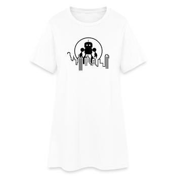 Robot City Skyline - Robe T-shirt Femme - blanc - Devant