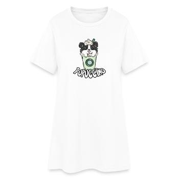 Café cappuccino chien - Robe T-shirt Femme - blanc - Devant