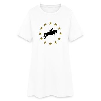 Springen Pferd & Sternen - Frauen T-Shirt-Kleid - Weiß - Vorne