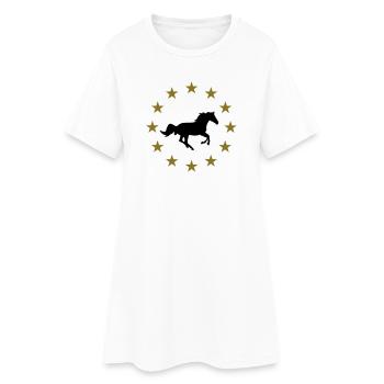 Pferde & Sternen - Frauen T-Shirt-Kleid - Weiß - Vorne
