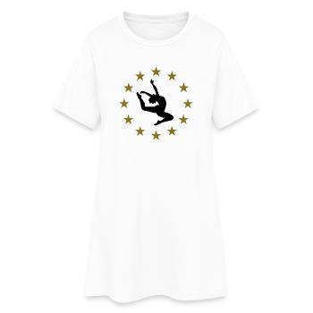 Jumping girl & Stars - Women’s T-Shirt Dress - white - Front