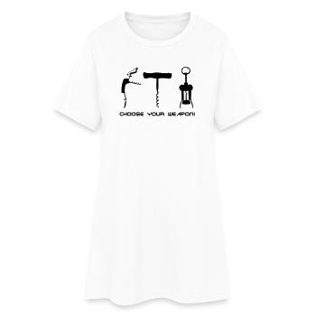 choose your weapon! - Frauen T-Shirt-Kleid - Weiß - Vorne