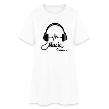 Écouteurs de musique! - Robe T-shirt Femme - blanc - Devant