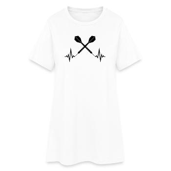 logo cool fréquence cardiaque pulsation texte y jouer - Robe T-shirt Femme - blanc - Devant