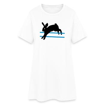 Un lapin sautant - Robe T-shirt Femme - blanc - Devant