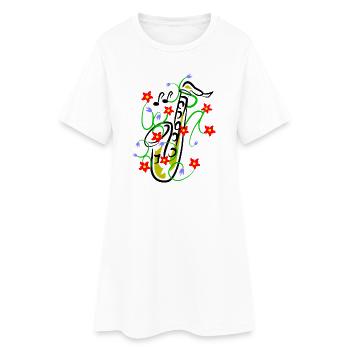 Conception du saxophone - Robe T-shirt Femme - blanc - Devant