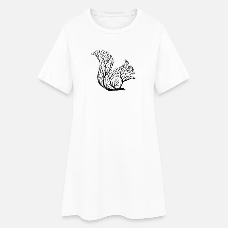 Kunstvolles Eichhörnchen - Frauen T-Shirt-Kleid - Weiß