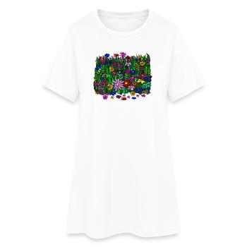 Flower meadow: beautiful, colorful flowers - Women’s T-Shirt Dress - white - Front