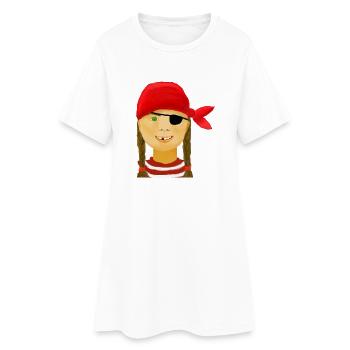 Piratenmädchen ohne Zahn - Frauen T-Shirt-Kleid - Weiß - Vorne
