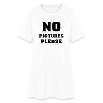 pas de photos s'il vous plaît - Robe T-shirt Femme - blanc - Devant