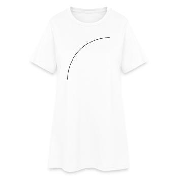 Viertelkreis - Frauen T-Shirt-Kleid - Weiß - Vorne