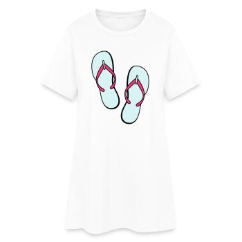 flip flops sommer beach strand party - Frauen T-Shirt-Kleid - Weiß - Vorne