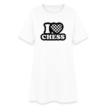 I love chess - Ich liebe Schach - Frauen T-Shirt-Kleid - Weiß - Vorne