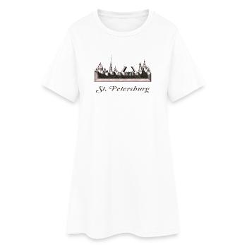 St. Petersburg - Frauen T-Shirt-Kleid - Weiß - Vorne
