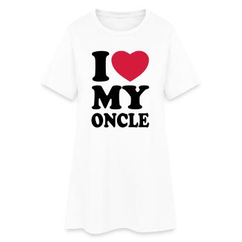 I love my oncle - J'aime mon oncle - Robe T-shirt Femme - blanc - Devant