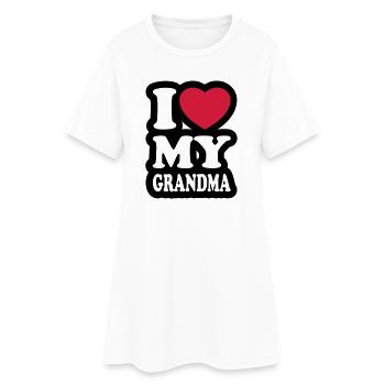 I love my grandma - J'aime ma grand-mère - Robe T-shirt Femme - blanc - Devant